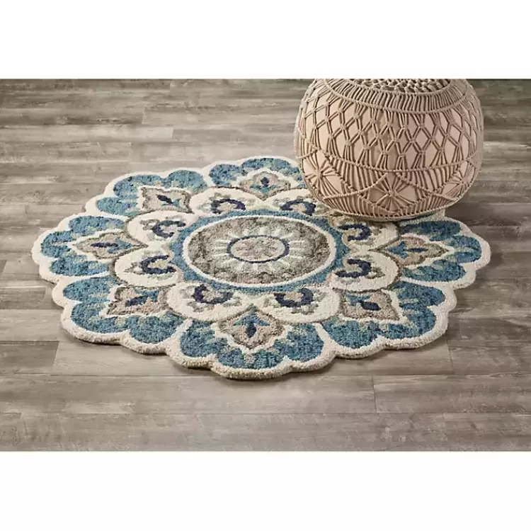 Floral Round Edged Area Rug, 6 ft.>Kirklands Home Cheap