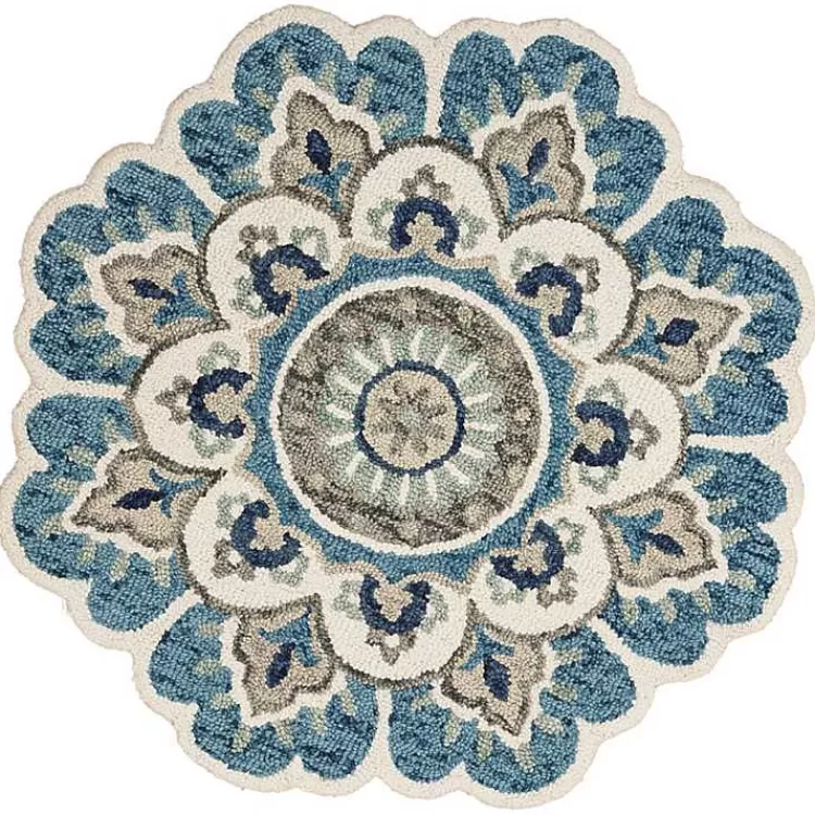Floral Round Edged Area Rug, 6 ft.>Kirklands Home Cheap