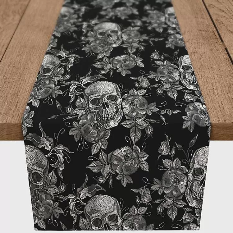 Floral Skulls Halloween Table Runner>Kirklands Home Discount