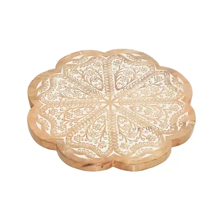 Floral Wood Lazy Susan Cake Stand>Kirklands Home Outlet