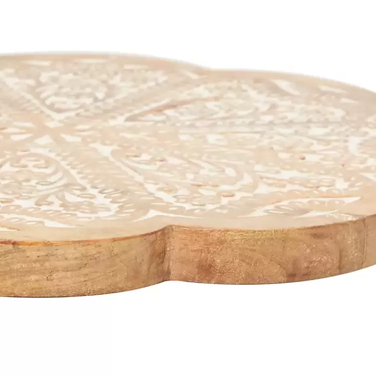 floral_wood_lazy_susan_cake_stand_3.webp Floral Wood Lazy Susan Cake Stand>Kirklands Home Outlet
