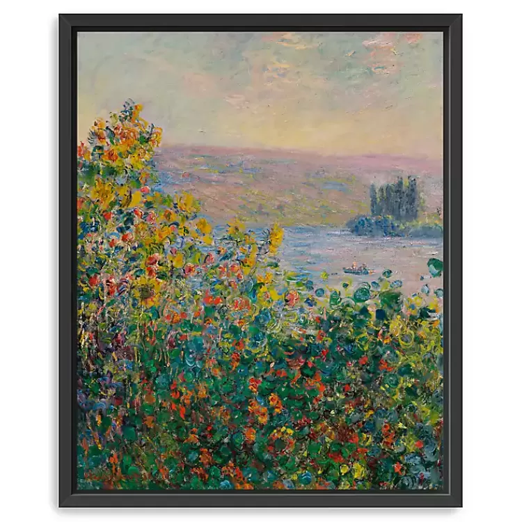 Flower Beds at Vetheuil Framed Canvas Art Print>Kirklands Home Hot