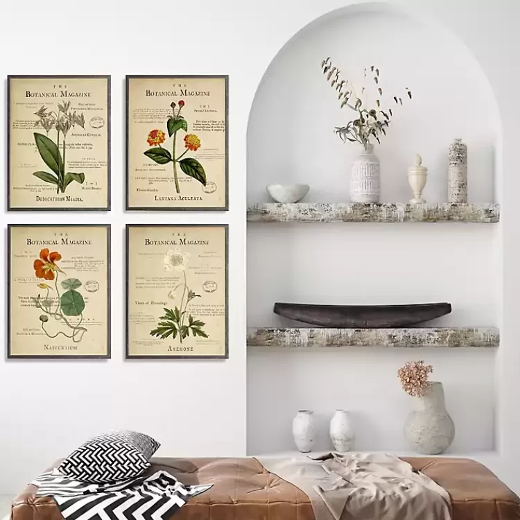 Flower Illustrations Framed Art Prints, Set of 4>Kirklands Home Shop
