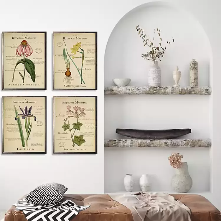 Flower Magazine Framed Art Prints, Set of 4>Kirklands Home Hot