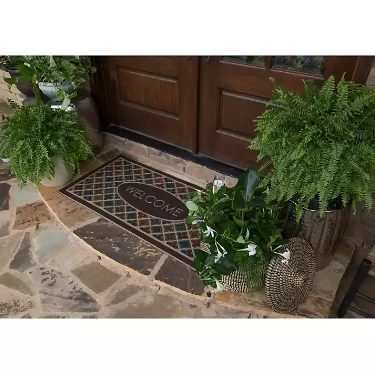 Flowery Tiles Entry Doormat>Kirklands Home Store