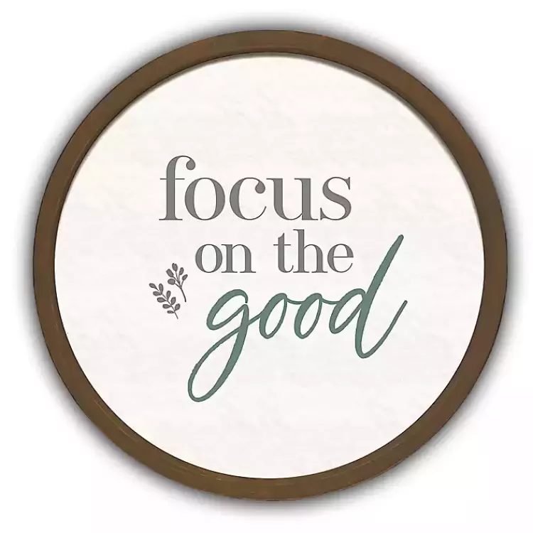 Focus on the Good Round Framed Plaque>Kirklands Home Fashion