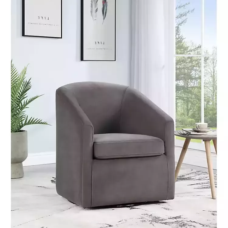 fog_velvet_swivel_barrel_accent_chair_4.webp Fog Velvet Swivel Barrel Accent Chair>Kirklands Home New