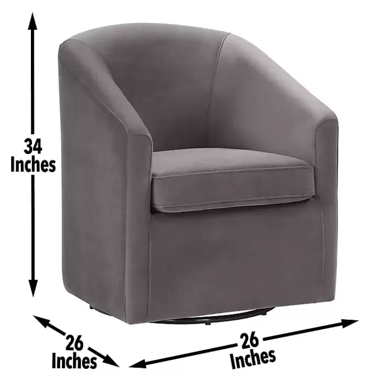 fog_velvet_swivel_barrel_accent_chair_5.webp Fog Velvet Swivel Barrel Accent Chair>Kirklands Home New