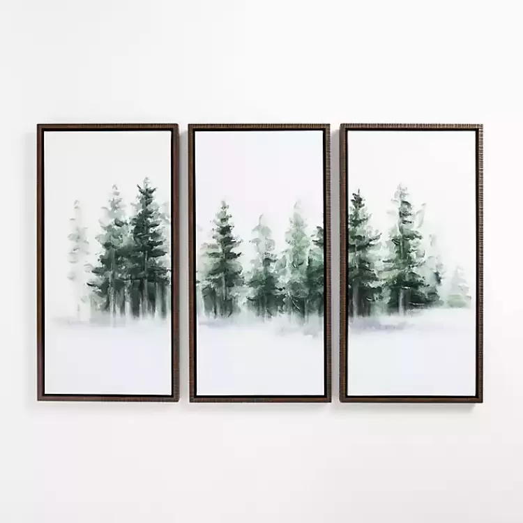 Foggy Forest Framed Canvas Art Prints, Set of 3>Kirklands Home Clearance
