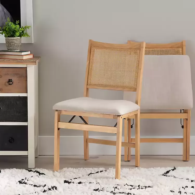 Folding Rat Cane Back Cushioned Chair>Kirklands Home New