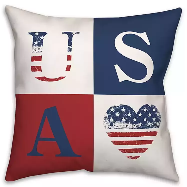Fourth of July Rustic USA Indoor/Outdoor Pillow>Kirklands Home Best