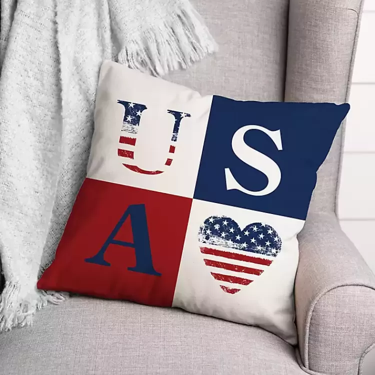 Fourth of July Rustic USA Indoor/Outdoor Pillow>Kirklands Home Best
