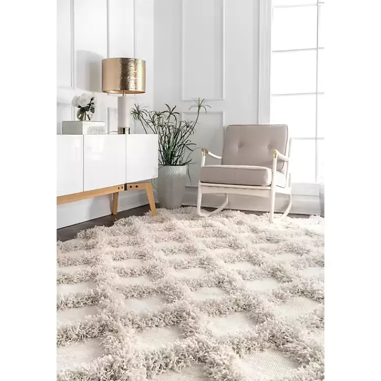 Francis Shaggy Diamond Trellis Area Rug, 7x9>Kirklands Home Clearance