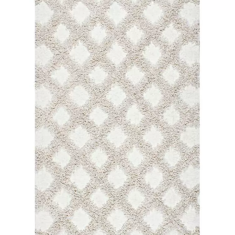 Francis Shaggy Diamond Trellis Area Rug, 5x8>Kirklands Home Flash Sale