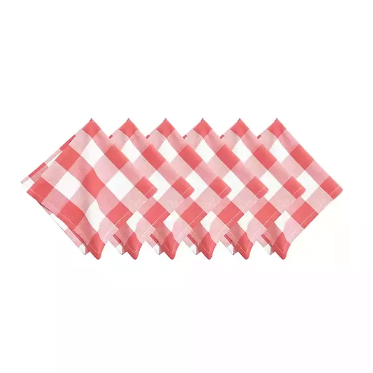 Franklin Coral Gingham Napkins, Set of 6>Kirklands Home New