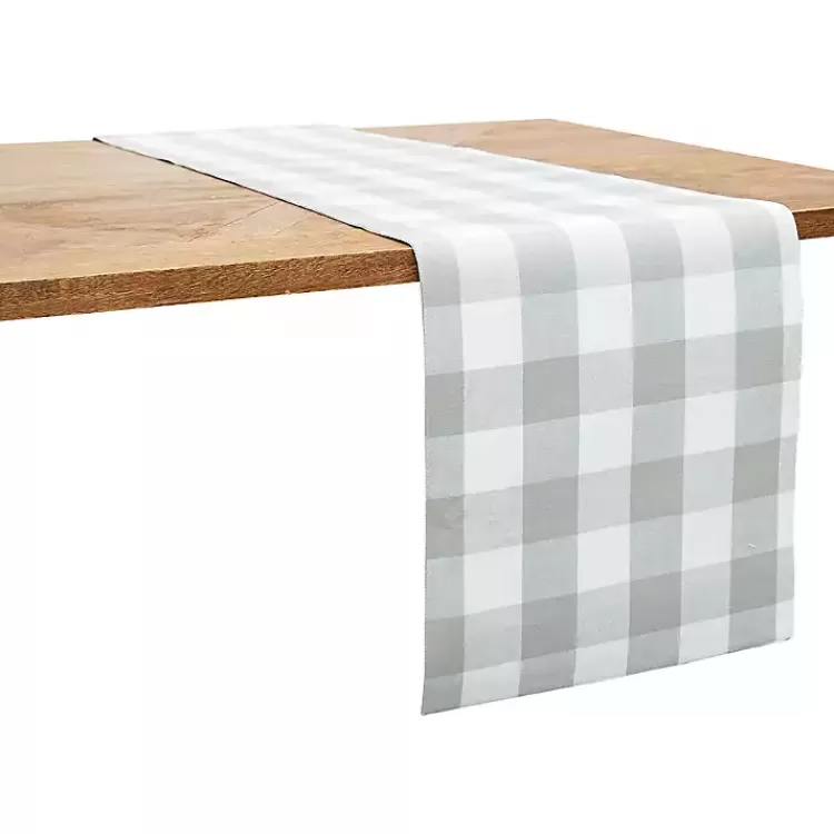 Franklin Slate Gingham Table Runner>Kirklands Home Sale