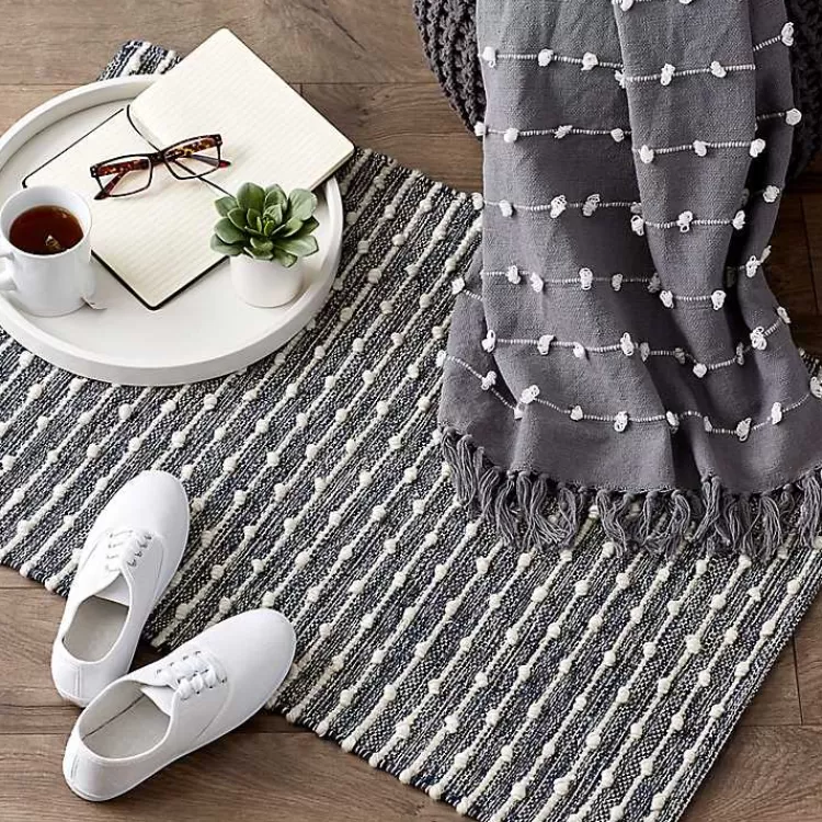 french_blue_recycled_cotton_accent_rug_x_4.webp French Recycled Cotton Accent Rug, 2x3>Kirklands Home Flash Sale