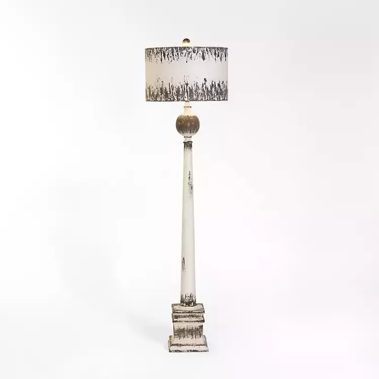 French Distressed White Floor Lamp>Kirklands Home Flash Sale