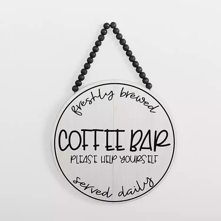 Freshly Brewed Coffee Round Beaded Wall Plaque>Kirklands Home Online