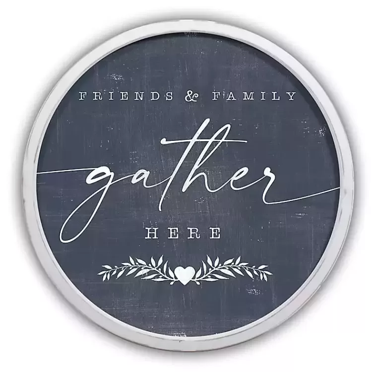 Friends & Family Gather Here Framed Wall Plaque>Kirklands Home Fashion