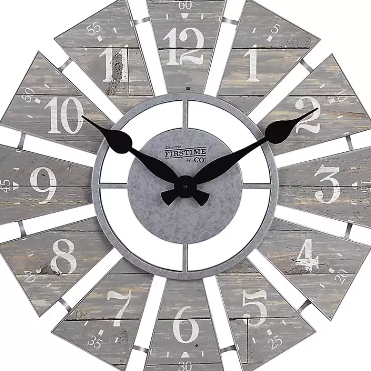 Galvanized Windmill Wall Clock>Kirklands Home Clearance