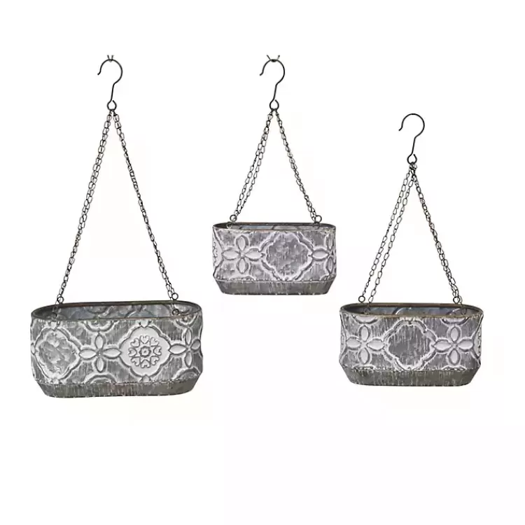 Galvanized Hanging Bucket Planters, Set of 3>Kirklands Home Online