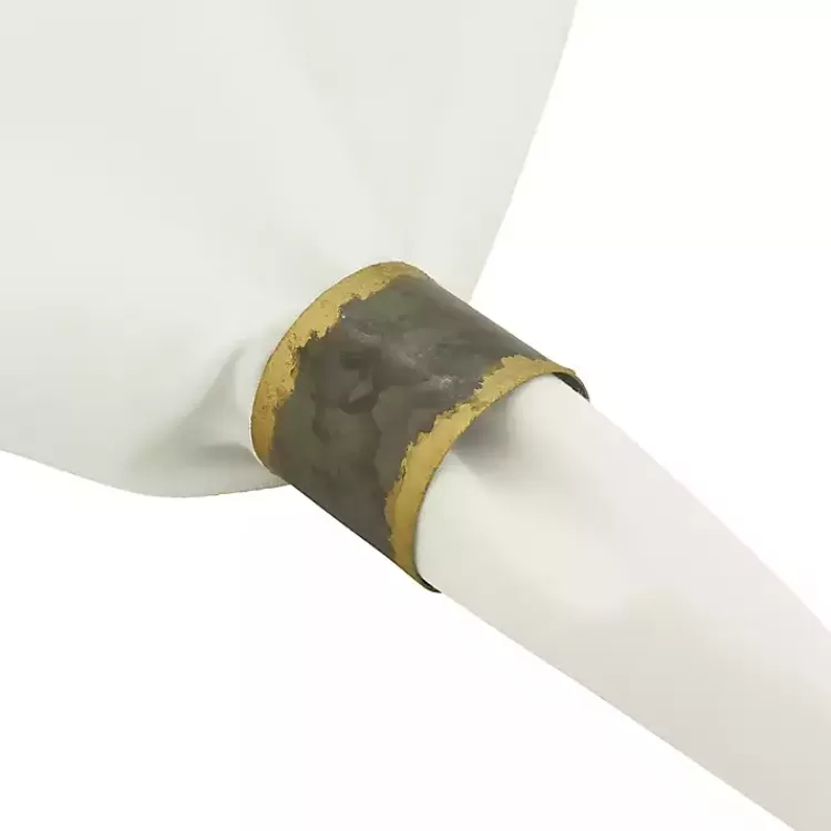 Galvanized Metal Gold Rim Napkin Rings, Set of 4>Kirklands Home Best