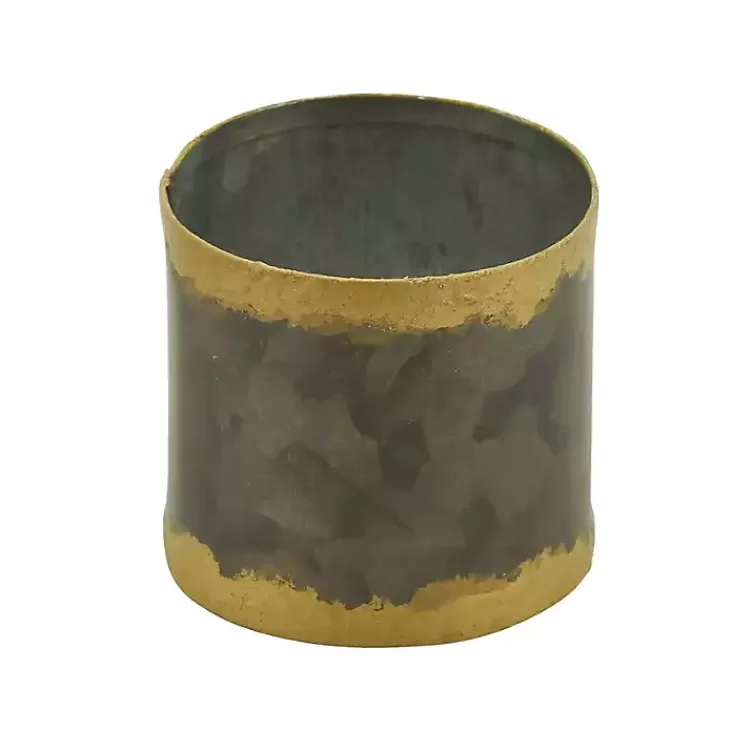 Galvanized Metal Gold Rim Napkin Rings, Set of 4>Kirklands Home Best
