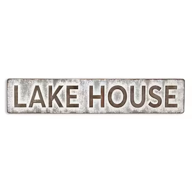 Galvanized Metal Lake House Wall Sign>Kirklands Home Best
