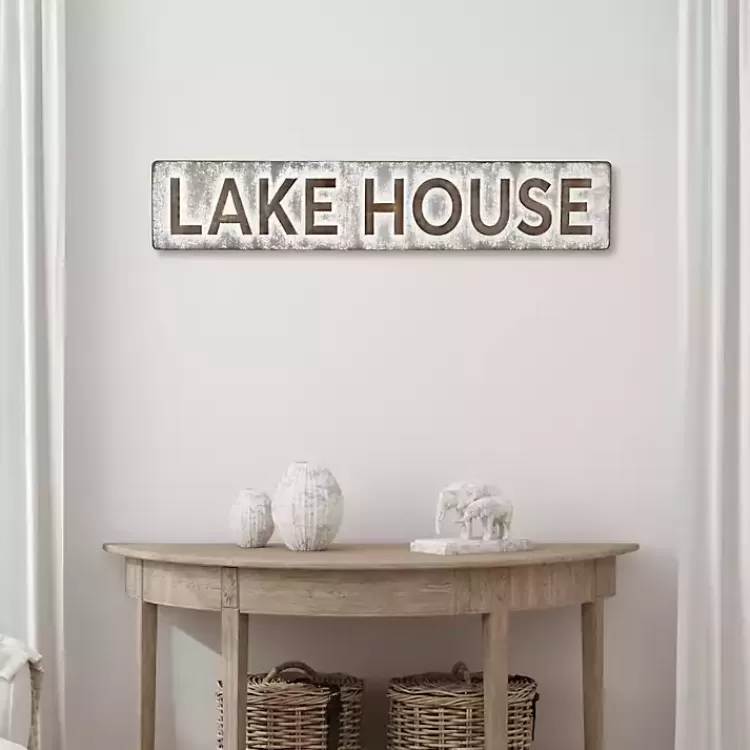 Galvanized Metal Lake House Wall Sign>Kirklands Home Best