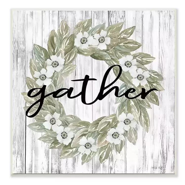 Gather In Floral Wood Plank Wall Plaque>Kirklands Home Online