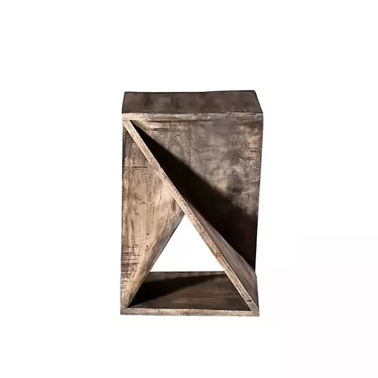Geometric Twist Wood Accent Table>Kirklands Home Online