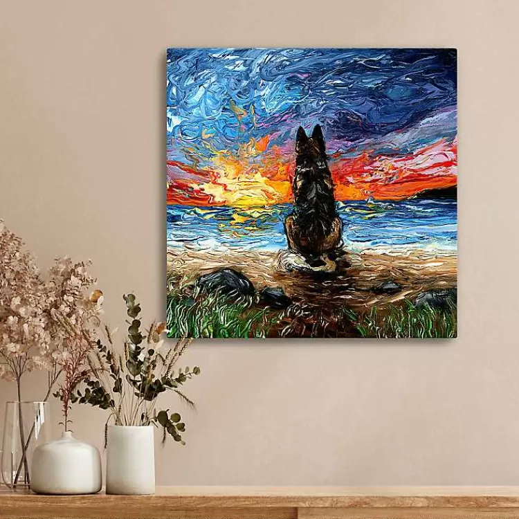 German Shepherd Beach Days Canvas Art Print>Kirklands Home Outlet