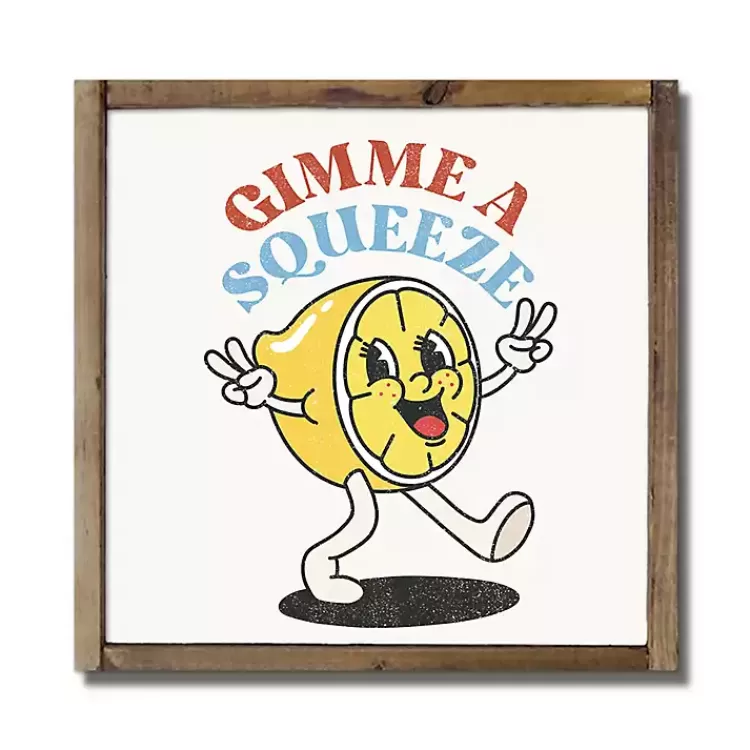 Gimme a Squeeze Lemon Framed Wall Plaque>Kirklands Home Discount