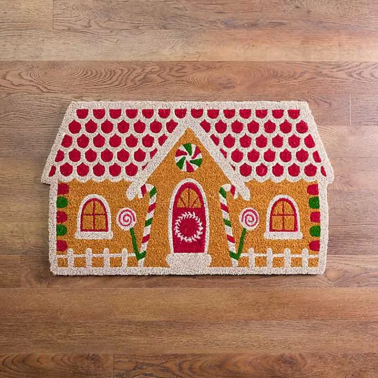 Gingerbread House Shaped Doormat>Kirklands Home Outlet