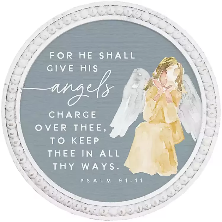 Give His Angels Round Wall Plaque>Kirklands Home Fashion