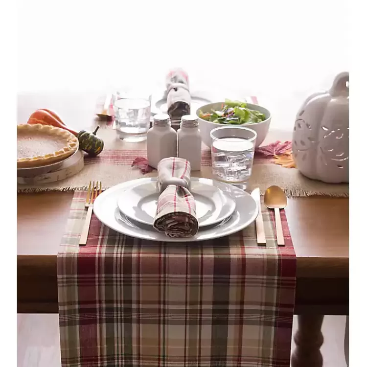 Give Thanks Plaid Table Runner, 72 in.>Kirklands Home Fashion