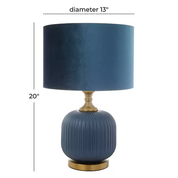 glass_base_round_blue_velvet_shade_table_lamp_6.webp Glass Base Round Velvet Shade Table Lamp>Kirklands Home Cheap