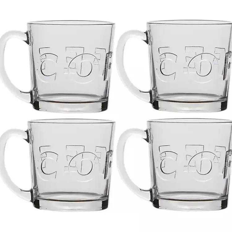Glass Embossed Coffee Mugs, Set of 4>Kirklands Home Discount