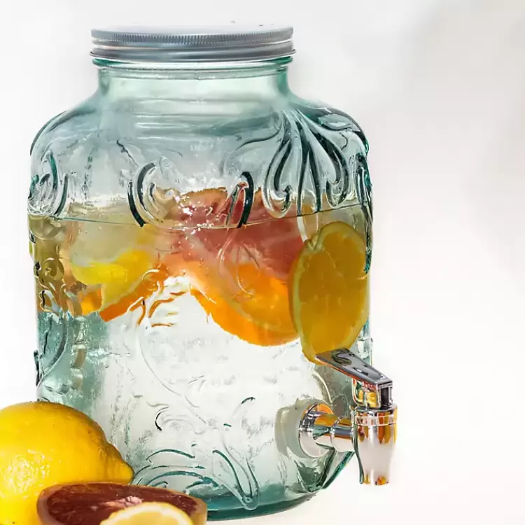 Glass Embossed Mason Jar Beverage Dispenser>Kirklands Home Store