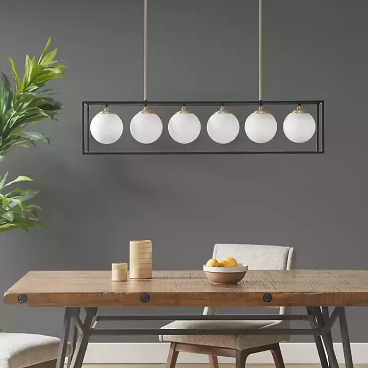Glass Globes Rectangle Chandelier>Kirklands Home Outlet