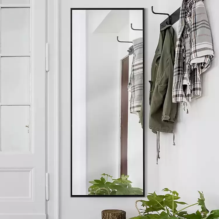Glossy Black Frame Leaning Mirror>Kirklands Home Best Sale