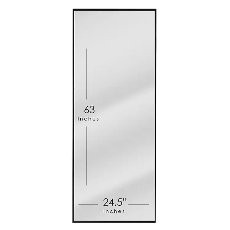 glossy_black_frame_leaning_mirror_4.webp Glossy Black Frame Leaning Mirror>Kirklands Home Best Sale