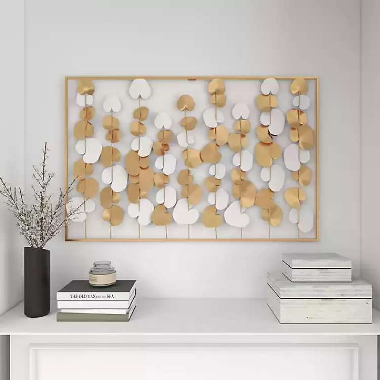 glossy_gold_leaves_framed_wall_plaque_9.webp Glossy Gold Leaves Framed Wall Plaque>Kirklands Home Sale