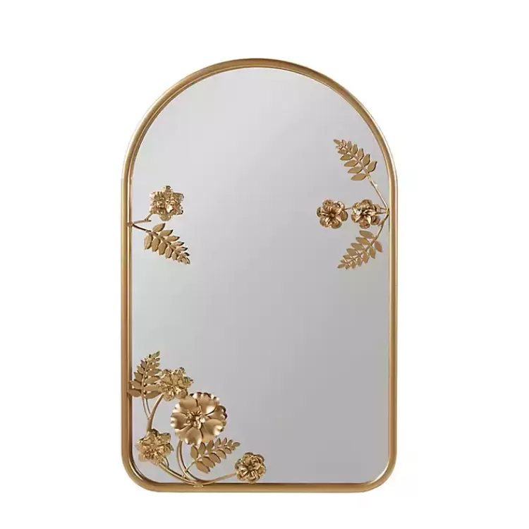 Gold Adaline Floral Arched Wall Mirror>Kirklands Home Best Sale