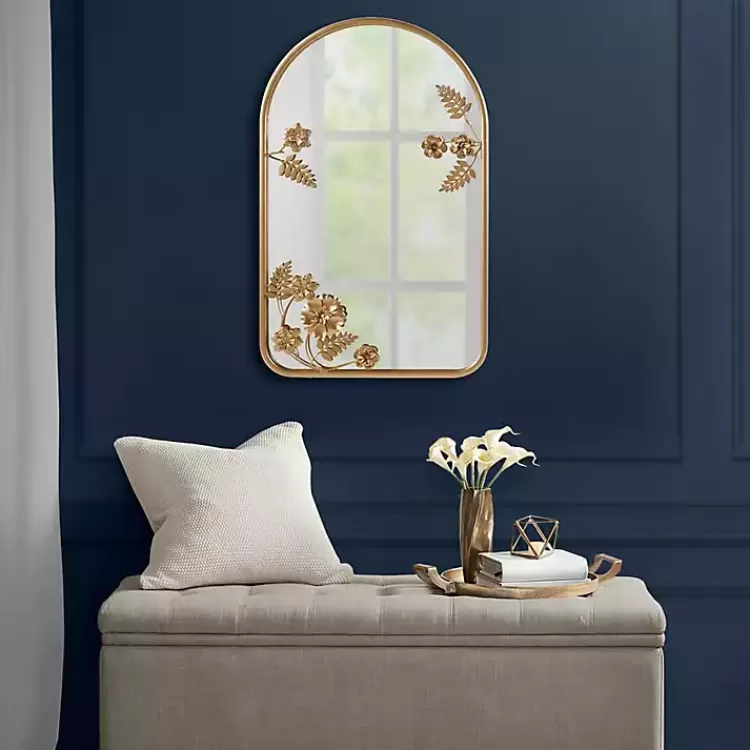gold_adaline_floral_arched_wall_mirror_2.webp Gold Adaline Floral Arched Wall Mirror>Kirklands Home Best Sale