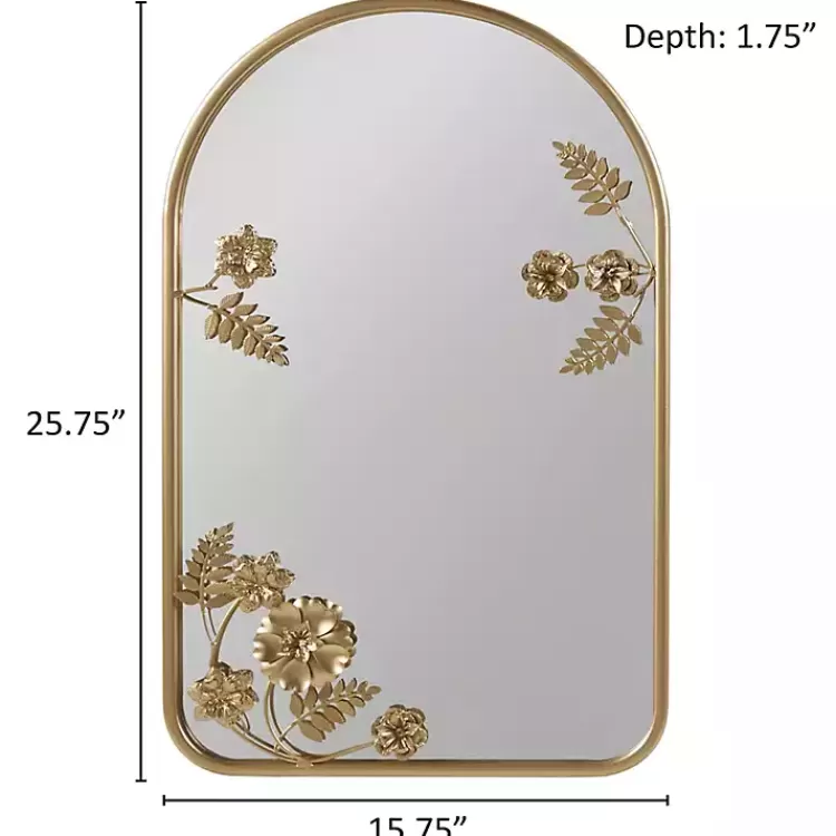 gold_adaline_floral_arched_wall_mirror_8.webp Gold Adaline Floral Arched Wall Mirror>Kirklands Home Best Sale