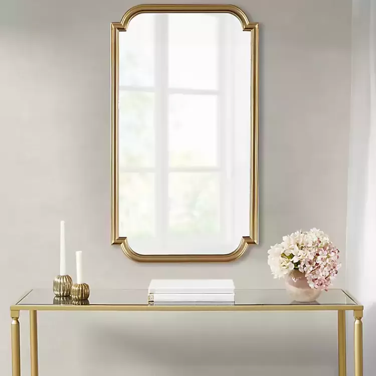 Gold Adelaide Scalloped Rectangular Wall Mirror>Kirklands Home Online
