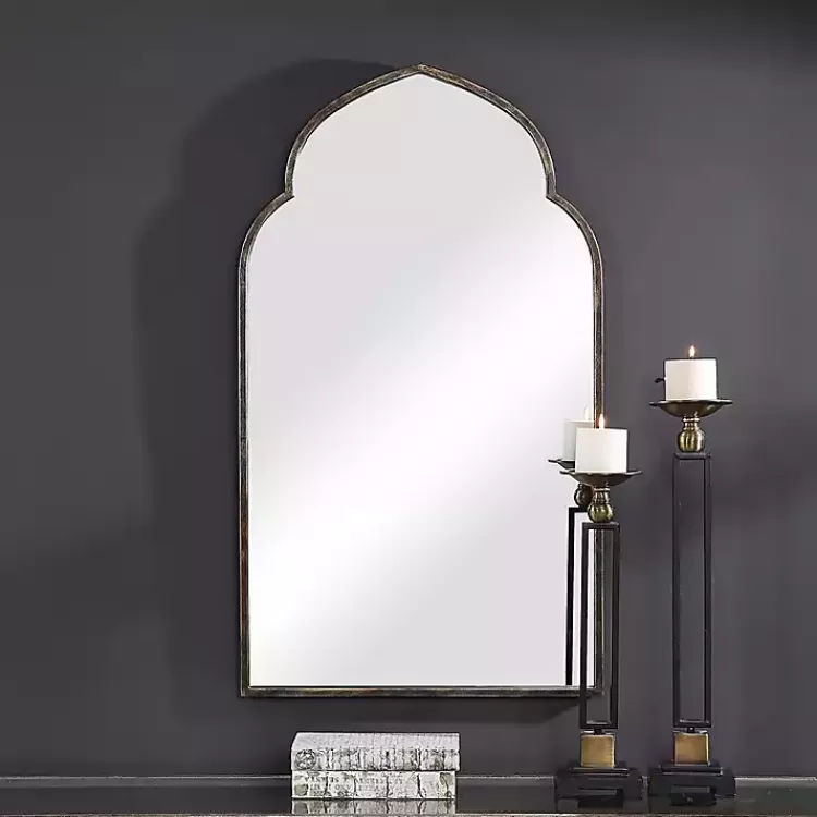 Gold and Bronze Metal Arch Mirror>Kirklands Home Best Sale