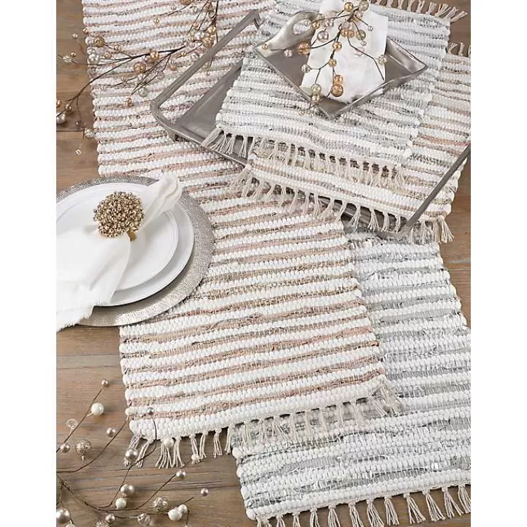 and Leather Woven Placemats, Set of 4>Kirklands Home Store